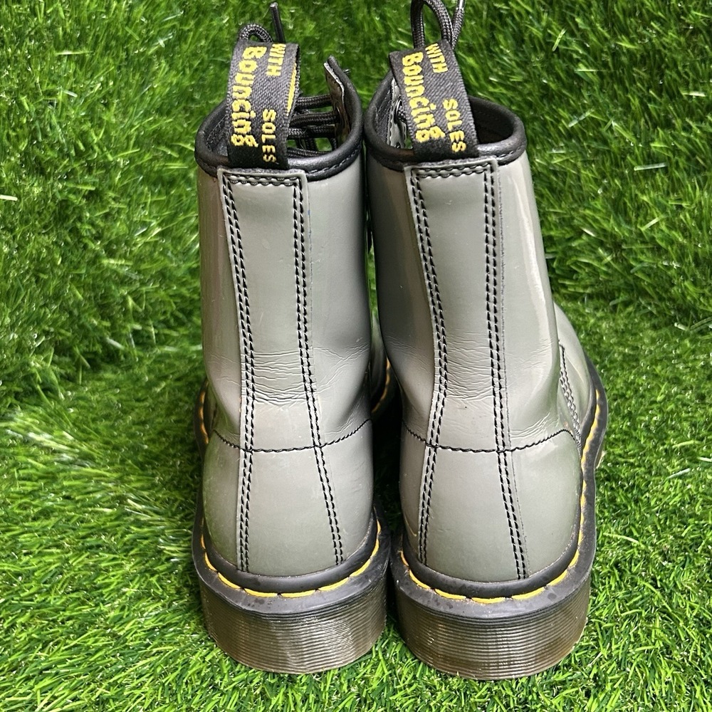 Dr. Martens 1460 YS Grey Patent Leather Combat Boots Womens Size 6 1460YS - Picture 5 of 8